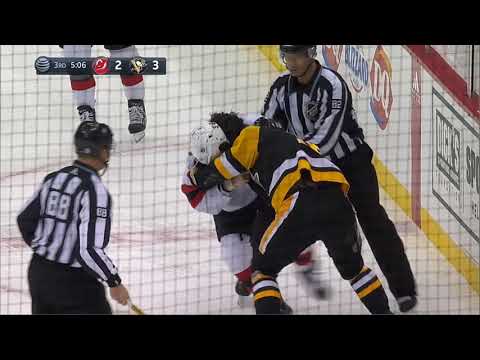 NHL Fight - Devils @ Penguins - Merkley vs Zucker - 24 04 2021