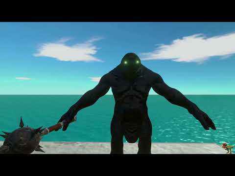 Mutant Primates vs Shadow Itself on Small Lava Bridge - Animal Revolt Battle Simulator