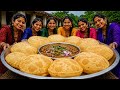Giant Chole Bhature In Village Sisters Cooking Chole Bhature For Hungry Villagers🥹 Village Giant