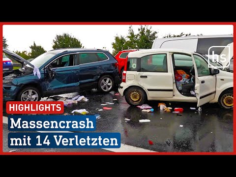 9 Autos 14 Verletzte - Massenkarambolage auf der A5 | hessenschau