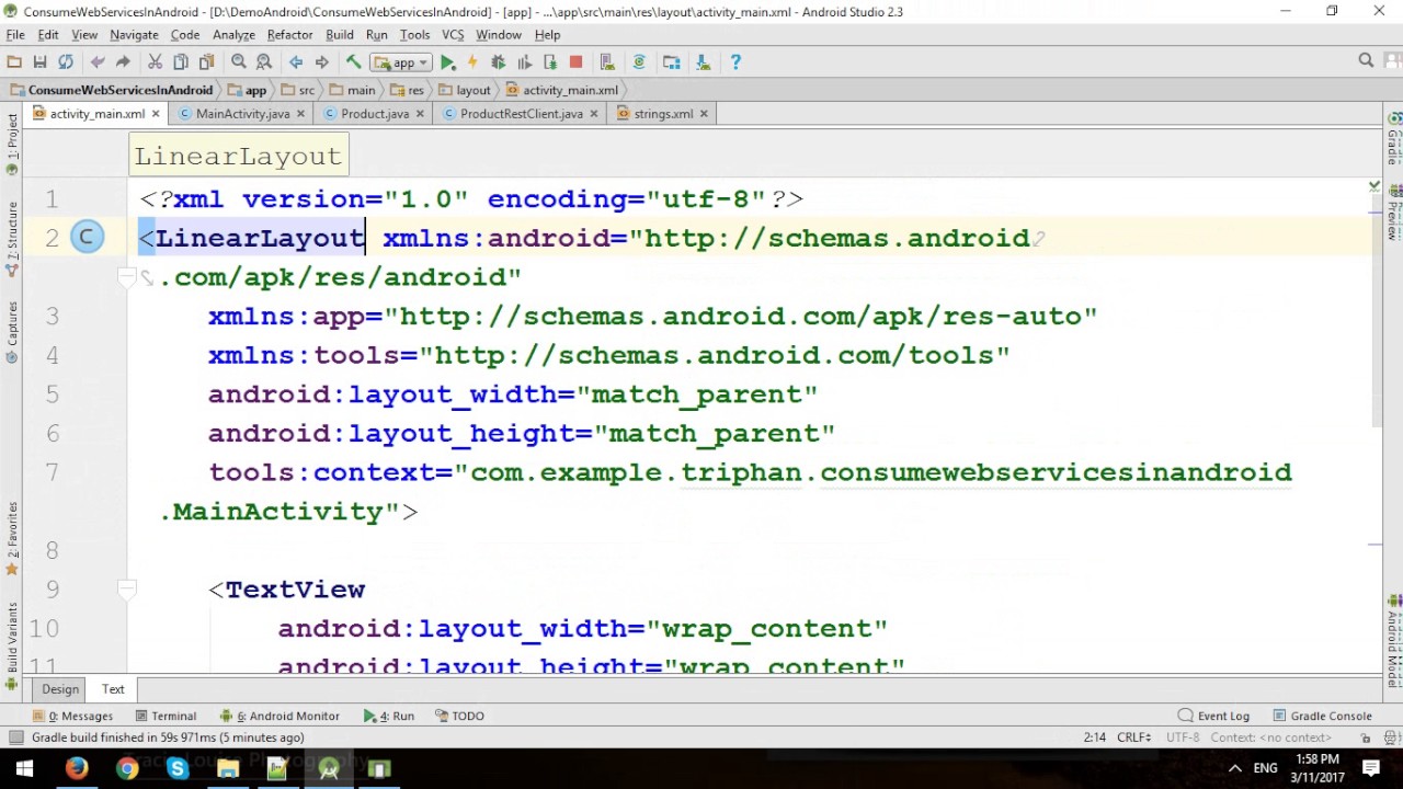 Android Tutorial - Consuming a RESTful Web Services with Spring for Android