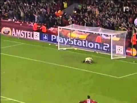 Liverpool vs Olympiakos Champions League 04/05  Steven Gerrard Beauty!