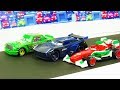 Disney Cars Toys Jackson Storm VS Chick Hicks VS Francesco Bernoulli Race Stop Motion Animation