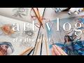 An Art Vlog For Slow Artists Drawing Portraits Realistic Sketchbook Flipthrough Paper Art Haul