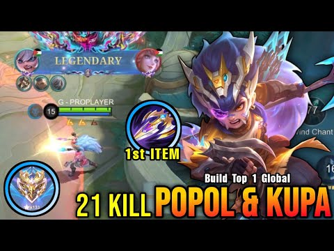 21 Kills!! New META Popol and Kupa 1st Item Sea Halberd!! - Build Top 1 Global Popol and Kupa ~ MLBB