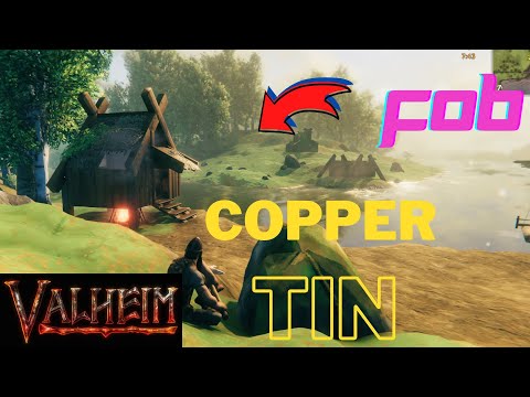 Finding copper & tin, Building black forest fob! valheim Gameplay Playthrough E05