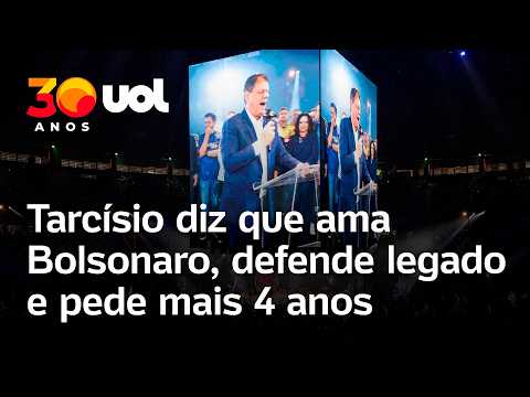 Tarcísio lança candidatura ao lado de Flávio, diz que ama Bolsonaro e pede reeleição; veja a íntegra
