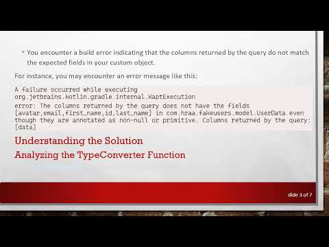 Resolving the TypeConverter Function Issue in Android Room Database