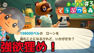 【あつ森】たぬきちにまた法外なローンを吹っ掛けられました。【あつまれ どうぶつの森初見実況プレイ】#3 ローンと離島編