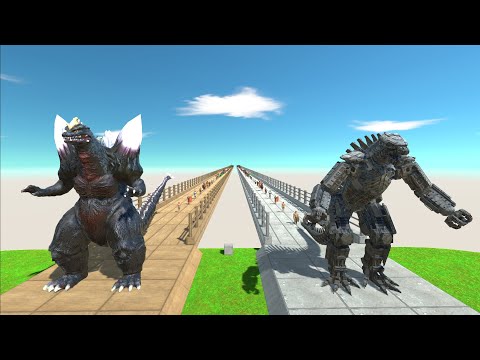 SPACE GODZILLA VS MECHA GODZILLA 2021 DEATH RUN - Animal Revolt Battle Simulator