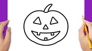 How to draw a Halloween pumpkin
