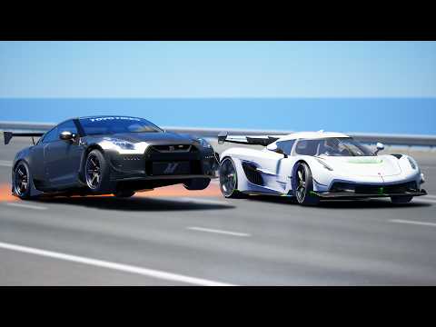 1,000KMH!!! WORLDS FASTEST GTR vs Koenigsegg Jesko | DRAG & TRACK RACE
