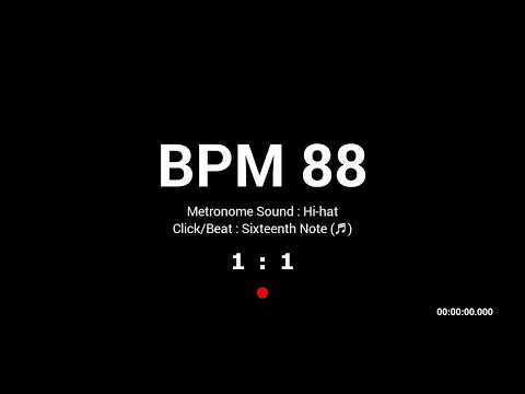 Metronome BPM 88 / Hi-hat / 16th (Half-opened)