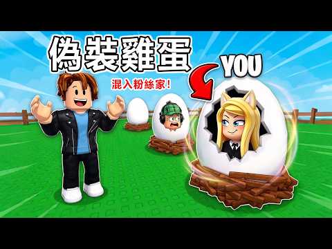 偽裝一個雞蛋，我能成功混進粉絲家嗎？！……Fake an Egg | ROBLOX