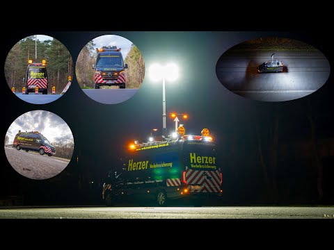 Herzer Verkehrssicherung / Mercedes Sprinter / 186.000 Lumen Teklite Lichtmast / Nissen WeNiPol