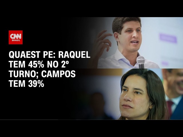 Quaest: Raquel Lyra tem 45% e João Campos, 39% no 2º turno em Pernambuco | CNN NOVO DIA