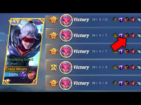 UNLIMITED WINSTREAK USING SABER IN SOLO RANKED GAME!! ( try my build and new emblem )