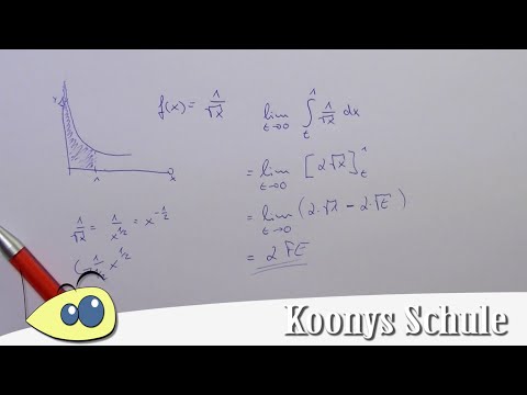Beispiel uneigentliches Integral, 1/√x, 1 durch Wurzel x, Flächen im Unendlichen, Integration