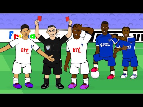 CHAOS! Tottenham vs Chelsea! (1-4 Romero Udogie Red Cards Jackson Hat-trick Goals Highlights 2023)