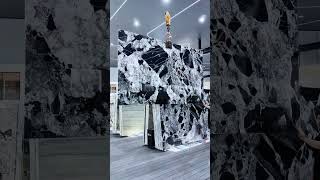 Luxury Marble Design Full Size Tile Lifting Process 🪨  High Gloss Stone Finish ✨ #Shorts #homedesign