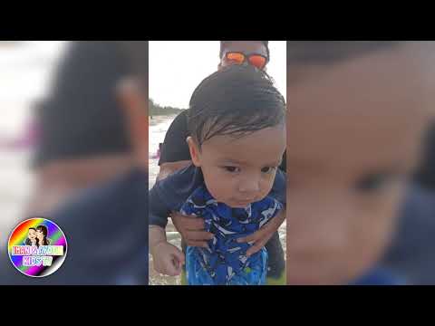 Baby Arfa 1st time at the beach