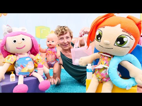 Nicole und Baby Born wollen an den Strand - Spielspaß mit Puppen  - Spielzeugvideo für Kinder