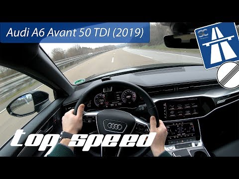 Audi A6 Avant 50 TDI (2019) on German Autobahn - POV Top Speed Drive
