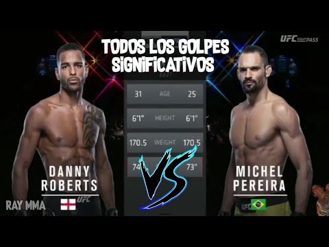 UFC: Danny Roberts VS Michel Pereira (All Significats Strickes) [HD]