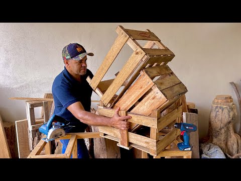 Perfect Idea with Market Crates - Recycled Project with only 3 Tools / Fair Crate Kayu