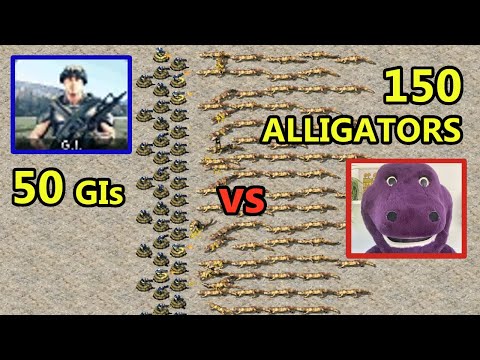 50 GIs vs 150 Alligators - Red Alert 2