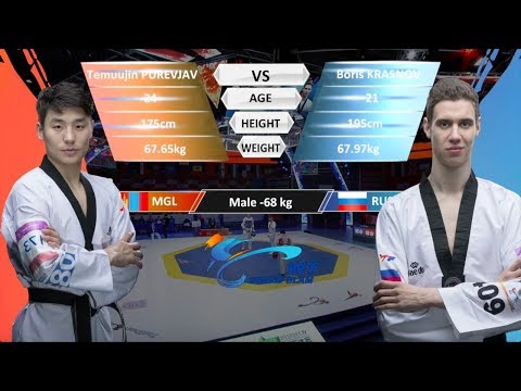 M-68kg| Boris Krasnov (RUS) VS Temuujin Purevjav (MGL)| 2017-2018 Season WT Grand Slam Finals