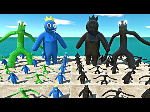 Rainbow Friends Green Team + Blue Team vs Shadow Itself - Animal Revolt Battle Simulator
