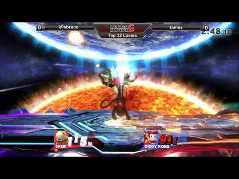 Midwest Mayhem 6 Top 12 Losers: K9sbruce (Sheik) vs. DMG l James (Diddy Kong)