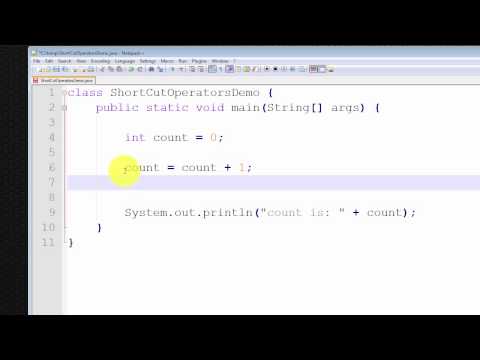 Java Tutorial - How to use Shortcut Operators Video