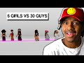 6 WOMEN VS 30 GUYS: ROBLOX EDITION