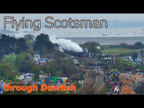 Flying Scotsman powering through Dawlish, Devon - Part 1