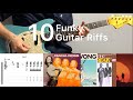 10 Funky Guitar Riffs Guitar Cover With Tabs Chords