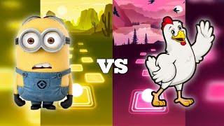 Minions Banana 🍌 vs Chicken Dance Song | Tiles Hop Edm Rush V Gamer 💥