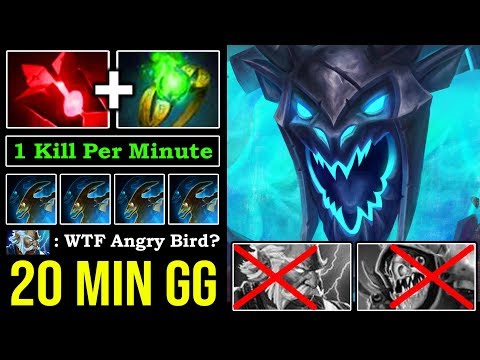OMG 1Kill Per Min Solo MID Visage Non-Stop Pushing 20min GG Max Attack Speed Bird Army 7.23f DotA 2