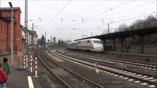 preview picture of video 'ICE-Durchfahrt in Kirchhain (Bz Kassel) (31.03.2013 09:40 Uhr)'