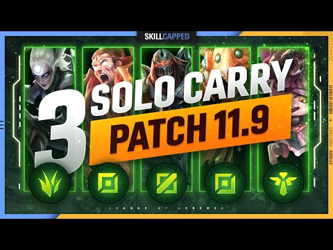 3 BEST SOLO CARRY Champions for EVERY ROLE in PATCH 11.9 - League of Legends