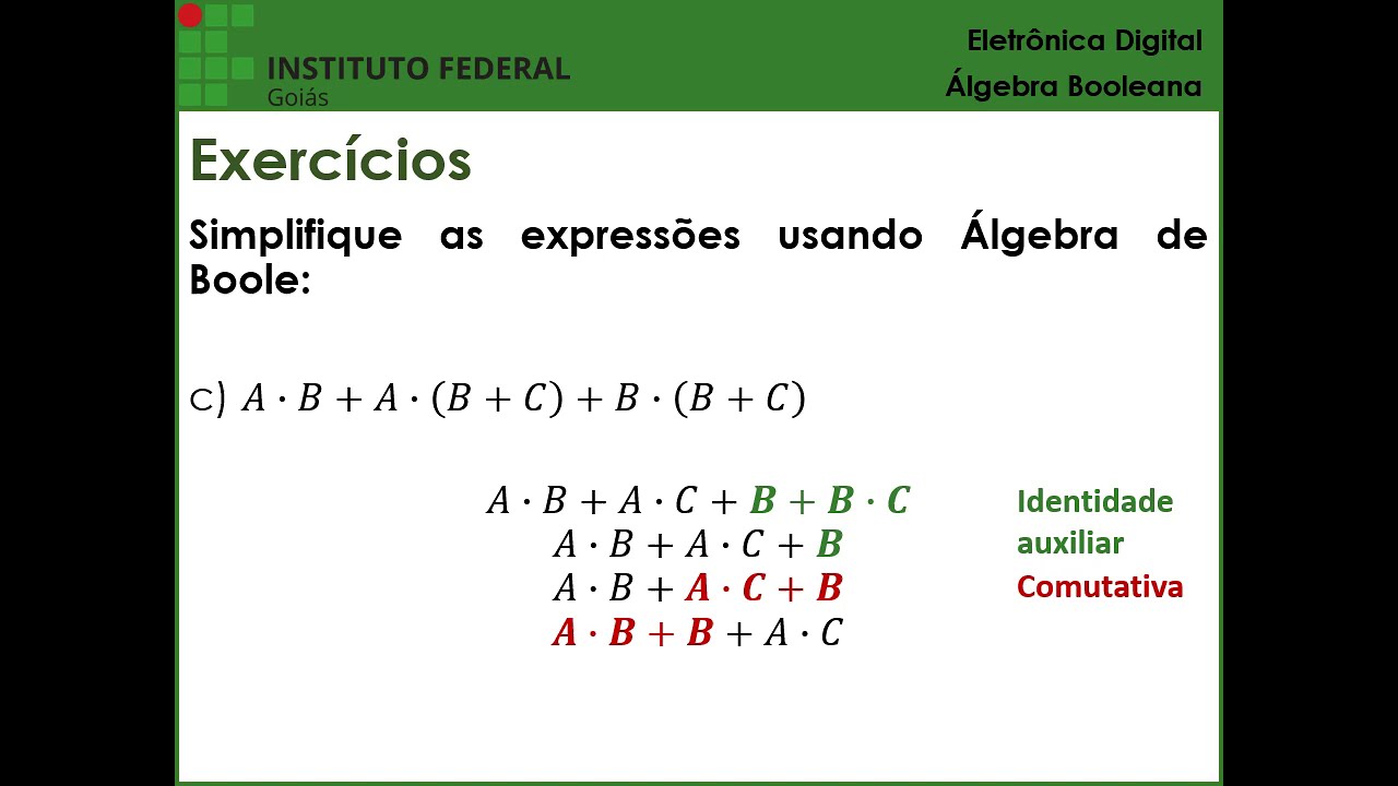 EDG - Aula 07 - Simplificação de circuitos digitais: Álgebra Booleana