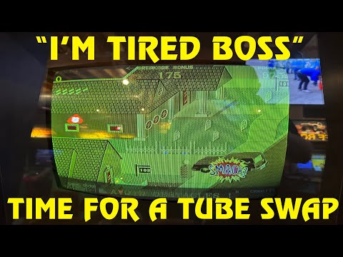 19" (Medium Resolution) K7000 Arcade Monitor Tube Swap For Paperboy + Cuisin' USA PCB Repair!