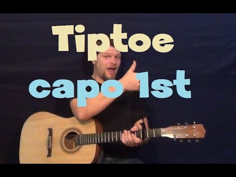 Tiptoe (Imagine Dragons) Easy Guitar Lesson How to Play Tutorial Capo 1st Fret