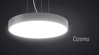 Светодиодный светильник VARTON Cosmo excentric 900х115 мм 90 Вт подвесной CRI90 3000 K RAL9005 черный муар с рассеивателем опал диммируемый по протоколу DALI