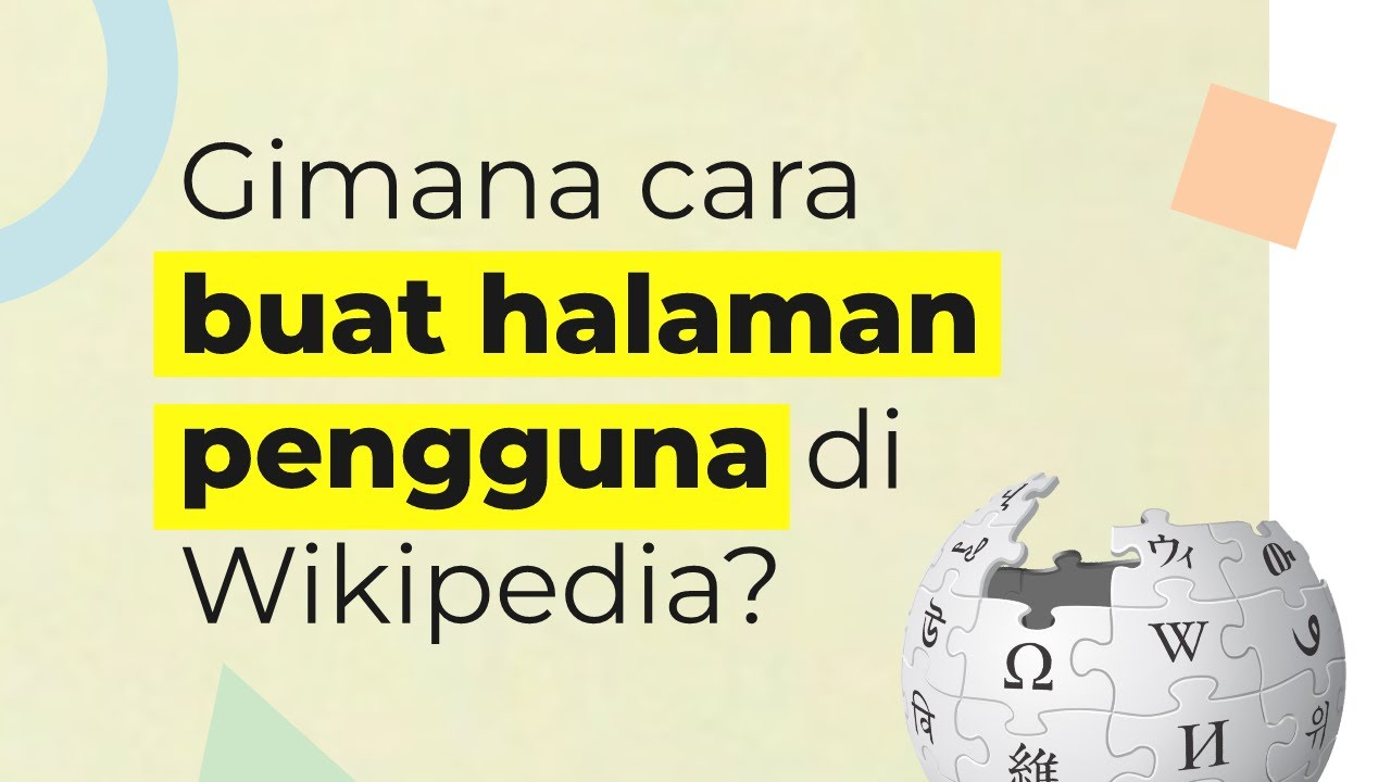 Gimana cara buat halaman pengguna di Wikipedia?