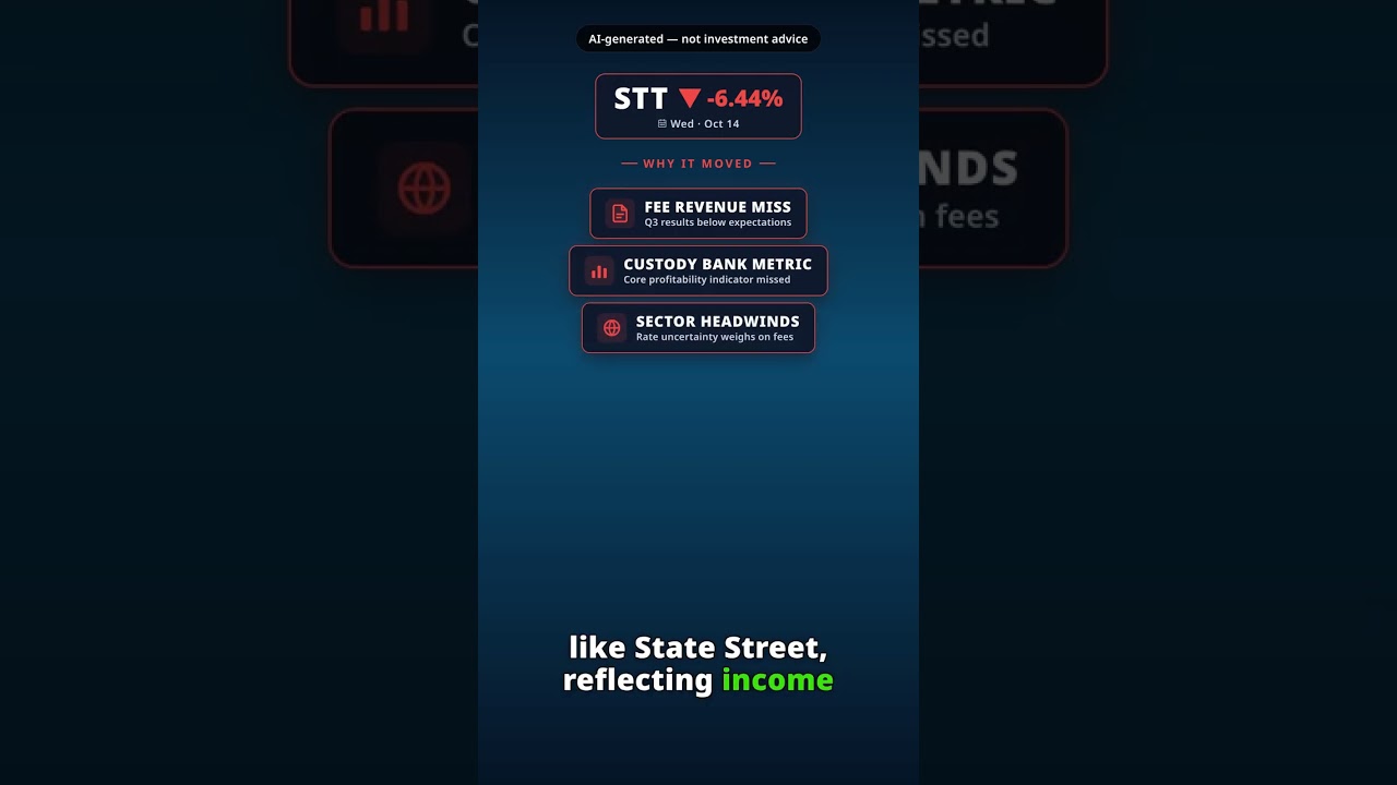 Por que a ação da State Street desce hoje? STT -6.44% (14 out)