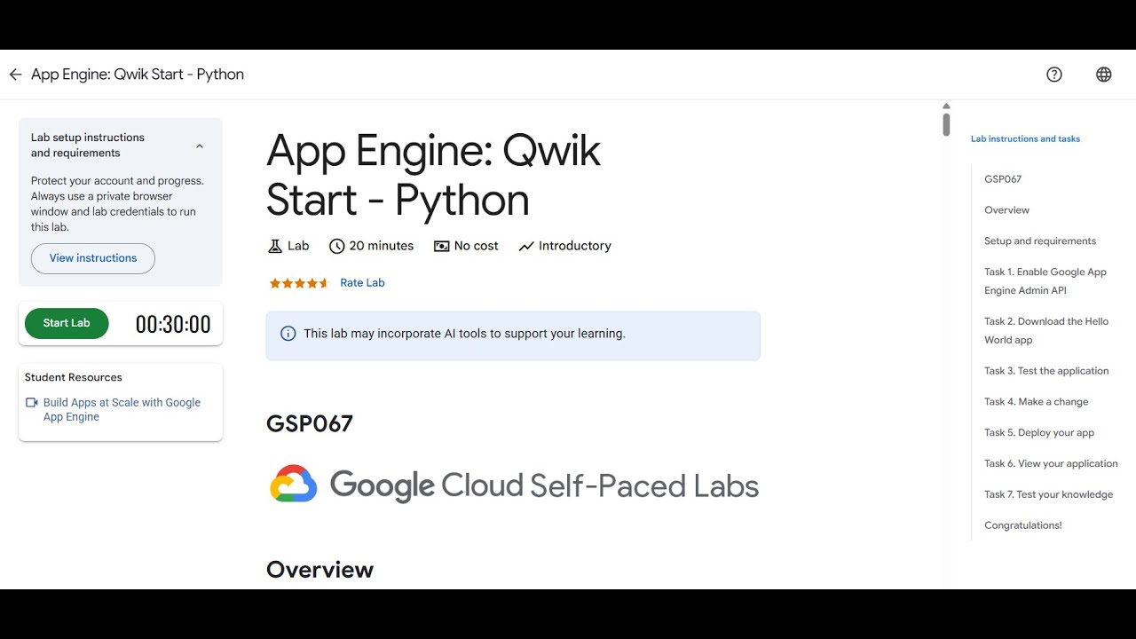 App Engine: Qwik Start - Python | GSP067 | Tutorial 2025