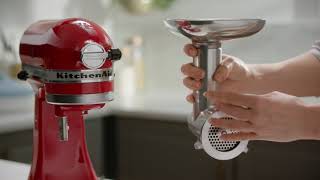 How to Assemble the New  KitchenAid® Metal Food Grinder Attachment