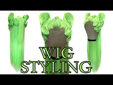 WIG STYLING. Drag Bambina 💚🦌💚  How to make Bambi Ear Hair. Lime Green Hair!!